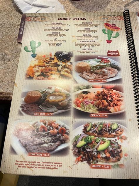 Menu at El Sarape Mexican Restaurant, Hickory