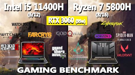 Ryzen 7 5800h Vs Intel I5 11400h Gaming Benchmark Test Rtx3060 Acer Asus Stealthgamersg