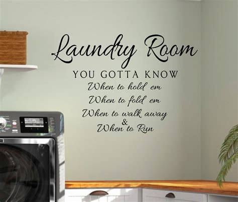 Laundry Vinyl Wall Decal Laundry Know When To Hold Em Laundry Room