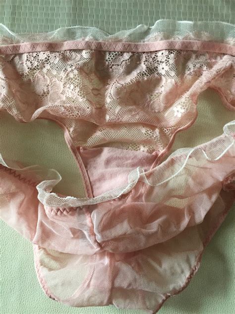 L Vintage Victoria S Secret Solid Lace Cheeky Pink Bikini CD Panties EBay