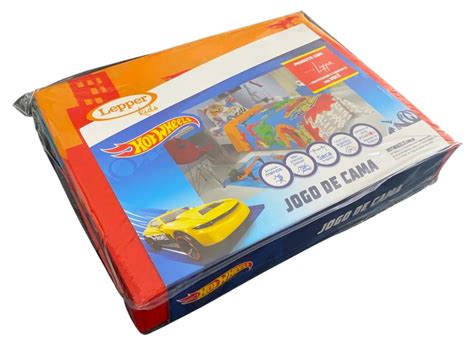 Jogo de Cama Infantil Lepper Hot Wheels Solteiro 3 Peças Microfibra Azul MadeiraMadeira