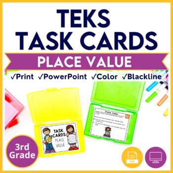 Rd Grade Math Teks Staar Task Cards Set Place Value Powerpoint