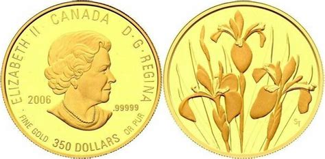 350 Dollars Elizabeth Ii Iris Vericolor Canadá Numista