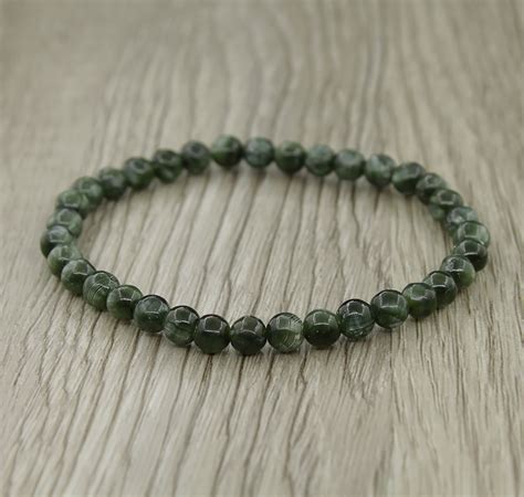 Серафинит 5мм, браслет "Классика" длина 18см