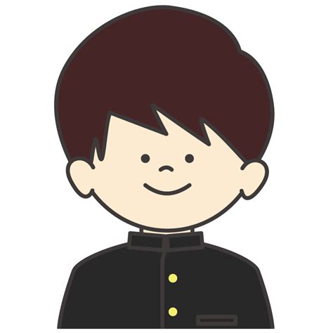 学生服（学ラン）を着た男子生徒 フリーイラスト素材のぴくらいく｜無料ダウンロード可能です