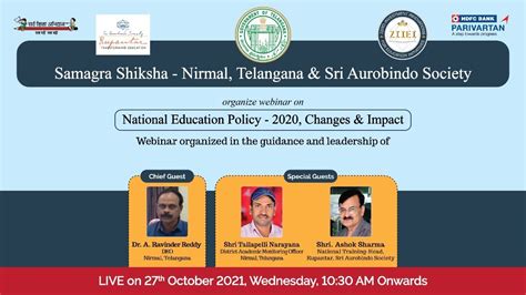 National Education Policy 2020 webinar by Sri Aurobindo Society at