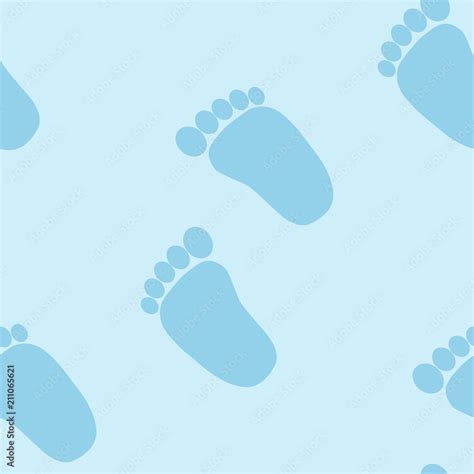 Seamless pattern of the image of blue footprints on a blue background ...