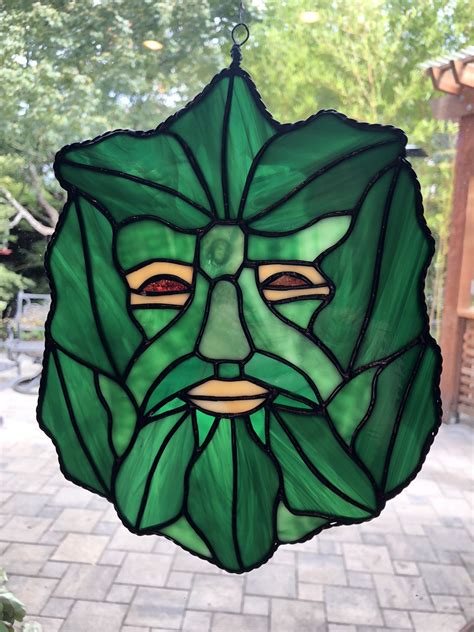 Stained Glass Green Man