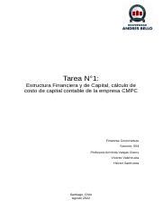 InformeCMPC 2 1 Docx Tarea N1 Estructura Financiera Y De Capital