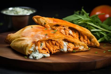 Premium Ai Image Buffalo Chicken Calzone Italian Food