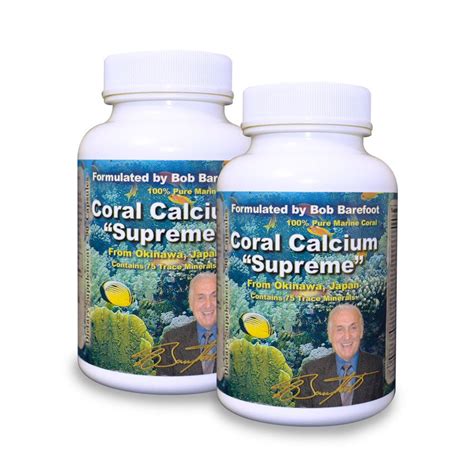 Bob Barefoot Coral Calcium Supreme 1000mg 2 Bottles 90 Caplets Each New