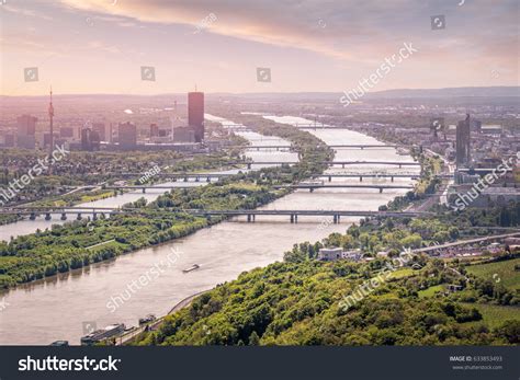 View Over Vienna Danube River Summer Stock Photo (Edit Now) 633853493