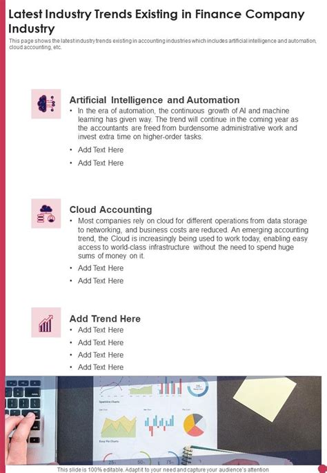 Latest Industry Trends Existing In Finance Company Industry One Pager