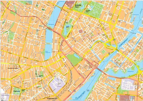 Copenhagen Vector EPS Map Digital Maps Netmaps UK Vector Eps Wall Maps