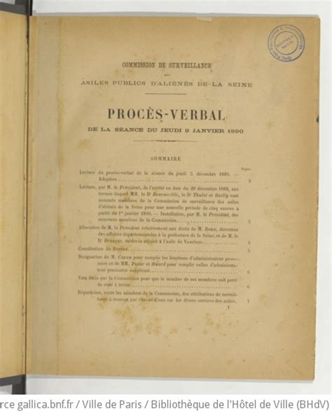 Proc S Verbaux Des S Ances De L Ann E Pr Fecture De La Seine