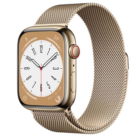 Apple Watch Series 8 GPS + Cellular 45mm Gold Stainless Steel Case with ...