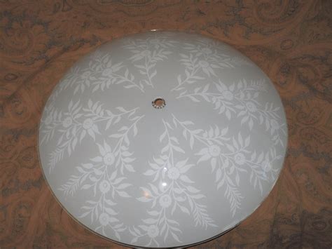 Ceiling Glass Light Cover Shade Round Dome Frosted Floral Etsy Glass Light Covers Glass