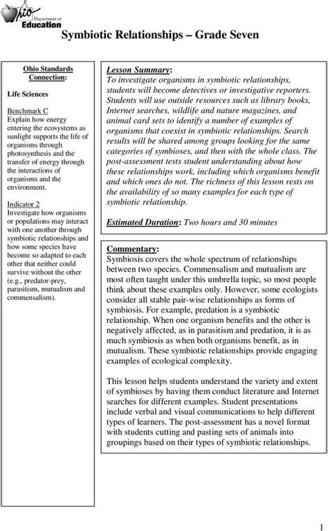 Symbiotic Relationships Worksheet Answers - Proworksheet.my.id