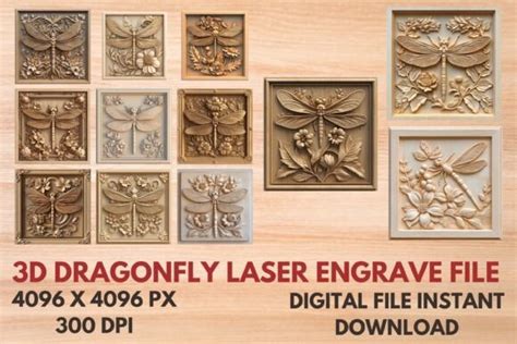 D Dragonfly Laser Engrave File Graphic By Svg Creative Fabrica