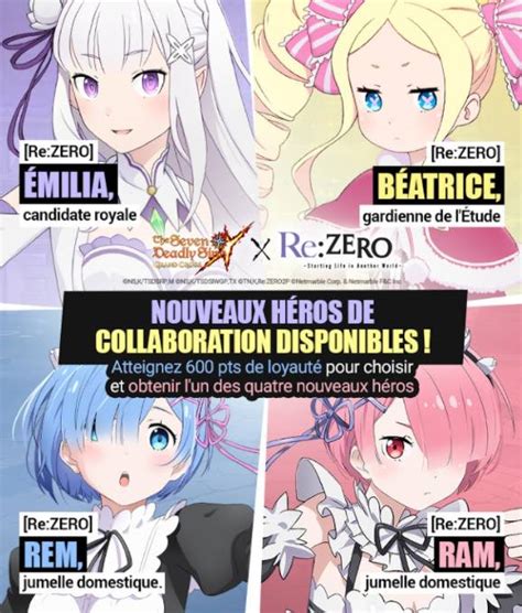 4 Nouveaux Héros Et Tirage De Collaboration 7ds X Re Zero Maj Le 25