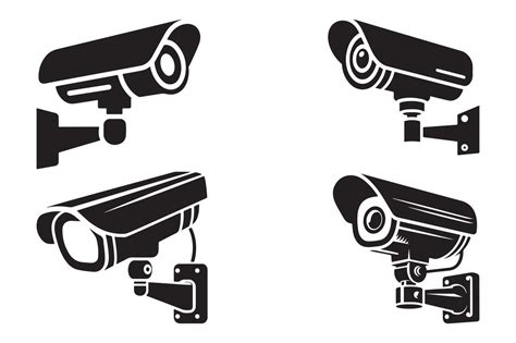 Illustration Of Cctv Camera Silhouette Vector Art At Vecteezy