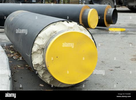 Pipes For Hot Water And Steam Heating Stock Photo Alamy