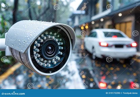 Cctv Camera Monitoring The Car On The Road Stock Photo Image Of Watch