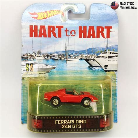 Hot Wheels Ferrari Dino 246 GTS Hart To Hart Retro Entertainment BDV03 NRFP Red Color 1 64 Scale