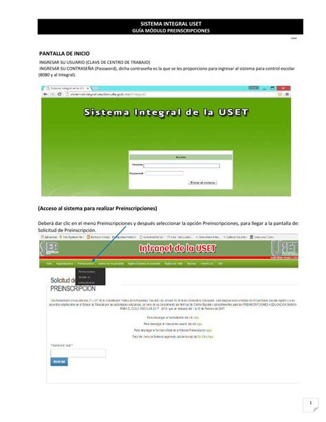 PDF Acceso Al Sistema Para Realizar Preinscripciones Sistemaintegral