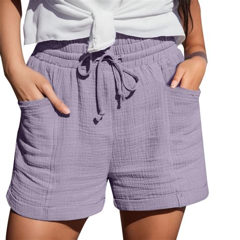 Women Summer Pants Plus Size High Waisted Shorts Lacing Beach Workout