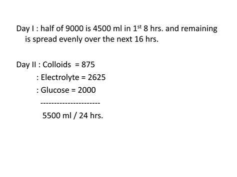 Fluid Calculation For Burn Ppt