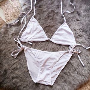 Swim New Classic White Triangle Two Piece Bikini Set Poshmark