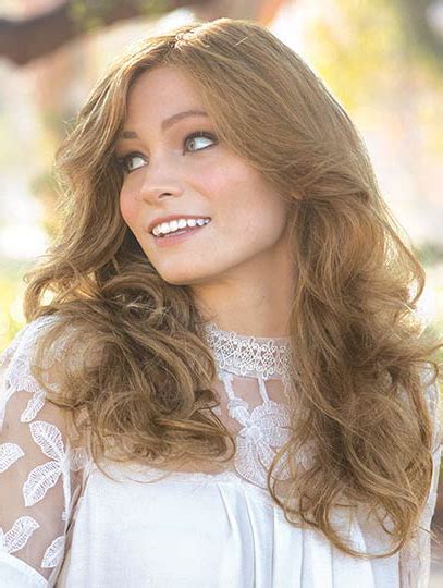 Pas d histoires Longue Ondulé Blonde Sans Frange Perruques Cheveux Naturels