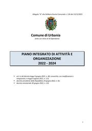 Piano Integrato Di Attivit E Organizzazione Del Comune Di Urbania