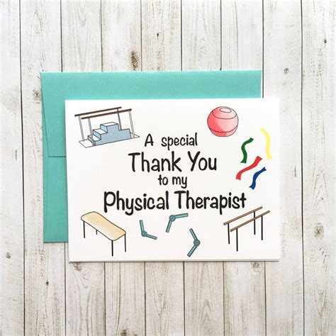 Physical Therapist Thank You Card Physical Therapy Card Etsy