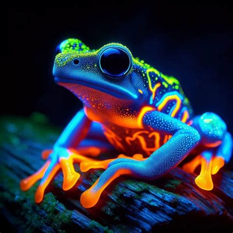 Bioluminescent Animals Glowing Neon Dalle Prompt - promptsideas.com