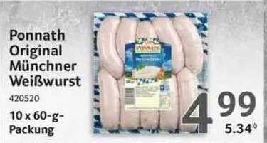 Ponnath Original Münchner Weißwurst Angebot bei Selgros 1Prospekte de