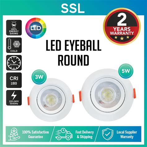 W W Led Recessed Eyeball Spotlight Downlight Round Shopee Malaysia