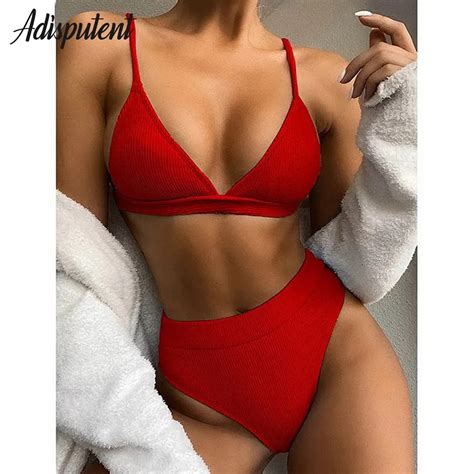 Conjunto De Bikini Con Realce Para Mujer Traje De Ba O De Cintura Alta