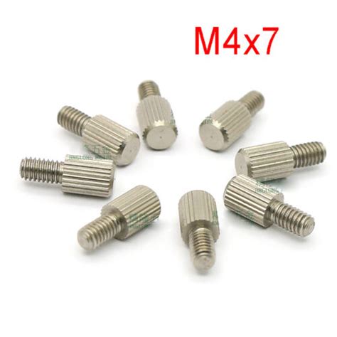 M4x7mm Cylinder Knurled Thumb Screws Stainless Steel Optical Telescope