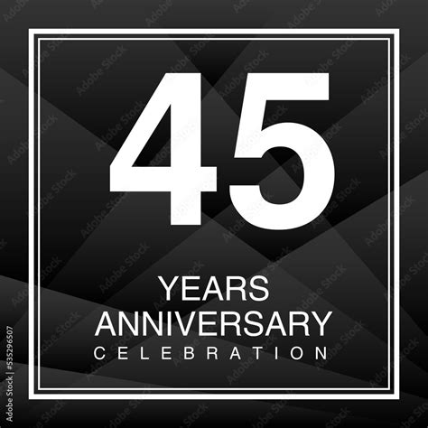 45 Year Anniversary Celebration Logo Vector On Red Background 45