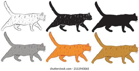 Set Realistic Cat Profile Vector Illustration Stock Vector (Royalty ...