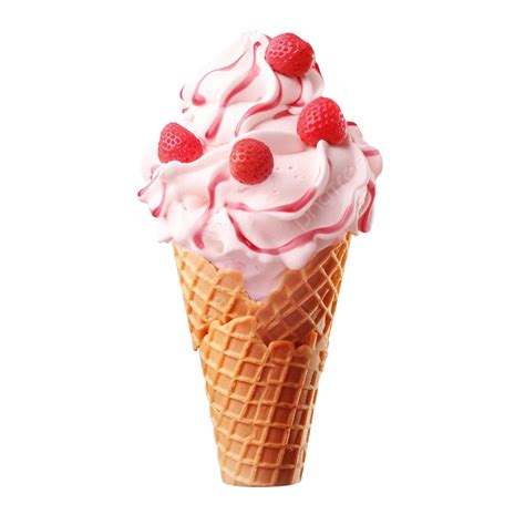 Sweet Strawberry Ice Cream Cone Png Ice Sweet Dessert Png