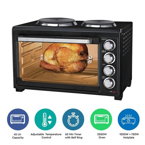 Buy Nobel Electric Oven Black Convection Fan Hot Plate Rotisserie Online In Uae Sharaf Dg