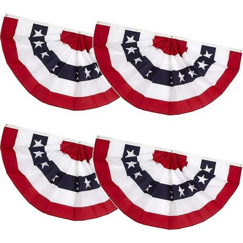 1 5x3 Ft American Flags Bunting Flag Half Fan Banner Pleated