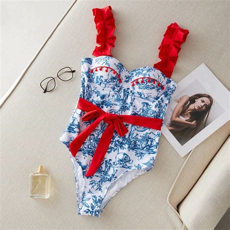 Sexy One Piece Swimsuit Underwire Swimwear Women Push Up Bathing Suits Beach Wear Summer