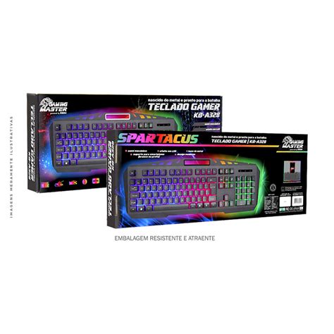 Teclado Gamer Kmex Semi Mec Nico Led Rgb Usb Kb A