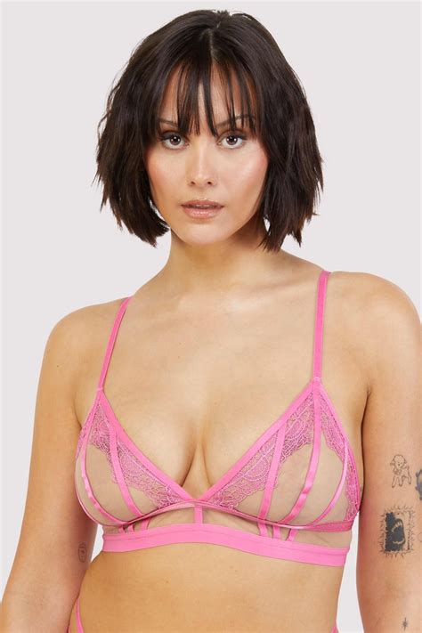 Tasha Pink Illusion Mesh Triangle Bra Playful Promises