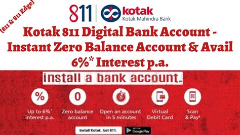 Kotak 811 Account Benefits Kotak Mahindra Bank 811 Edge Account