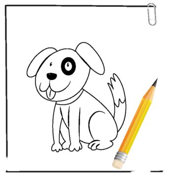 Hand Drawing Of Cute Dog Outline Collection Illustration Dog Vector ...